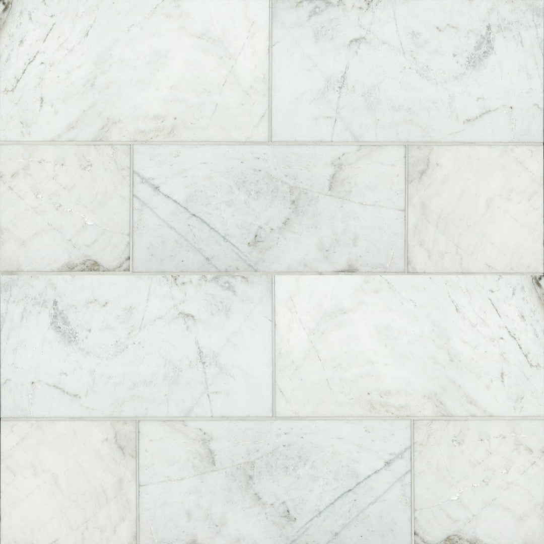 Bedrosians Marble Glorious White 12" x 24" Honed Field Tile