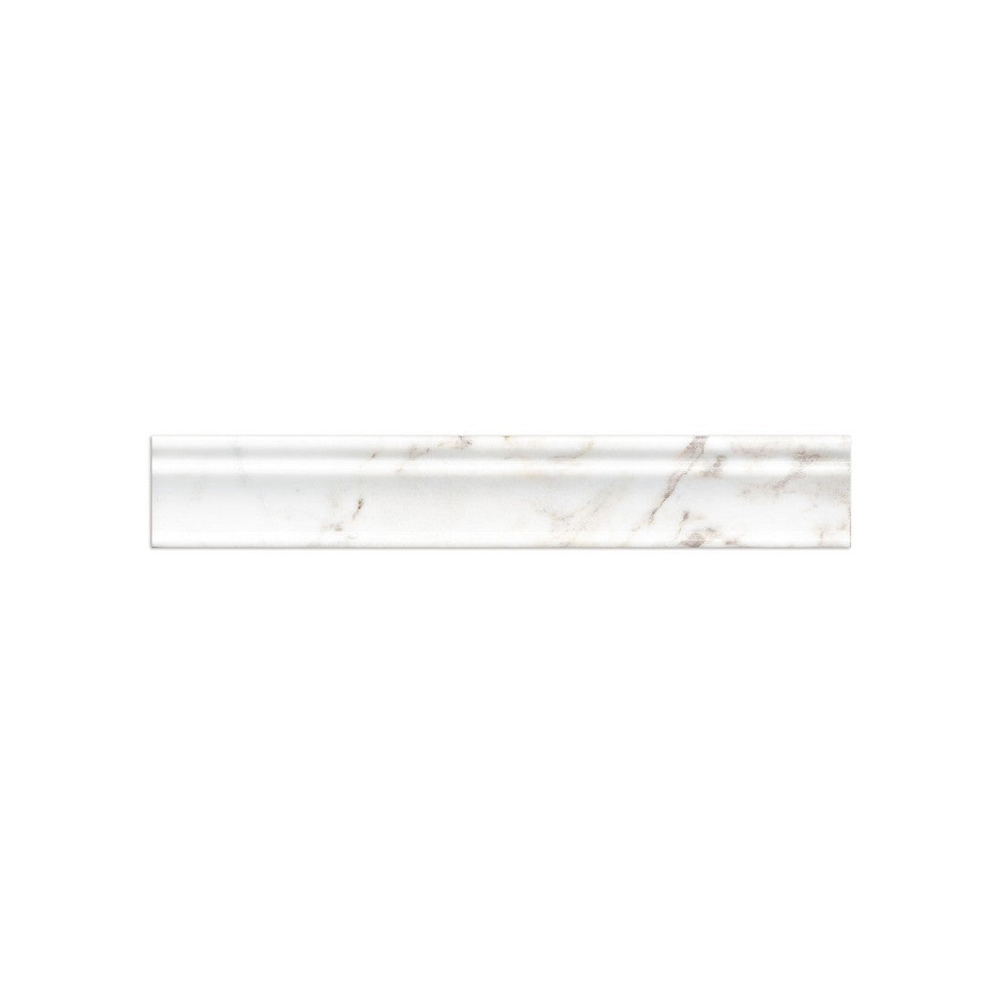 Bedrosians Marble Glorious White 2" x 12" Honed Chair Rail Molding