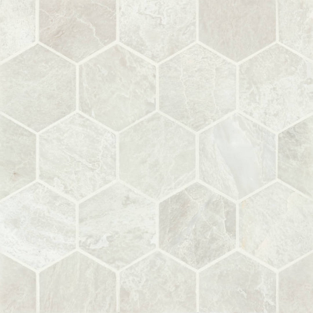 Bedrosians Marble 10.5" x 12" Honed Hex 3" Mosaic