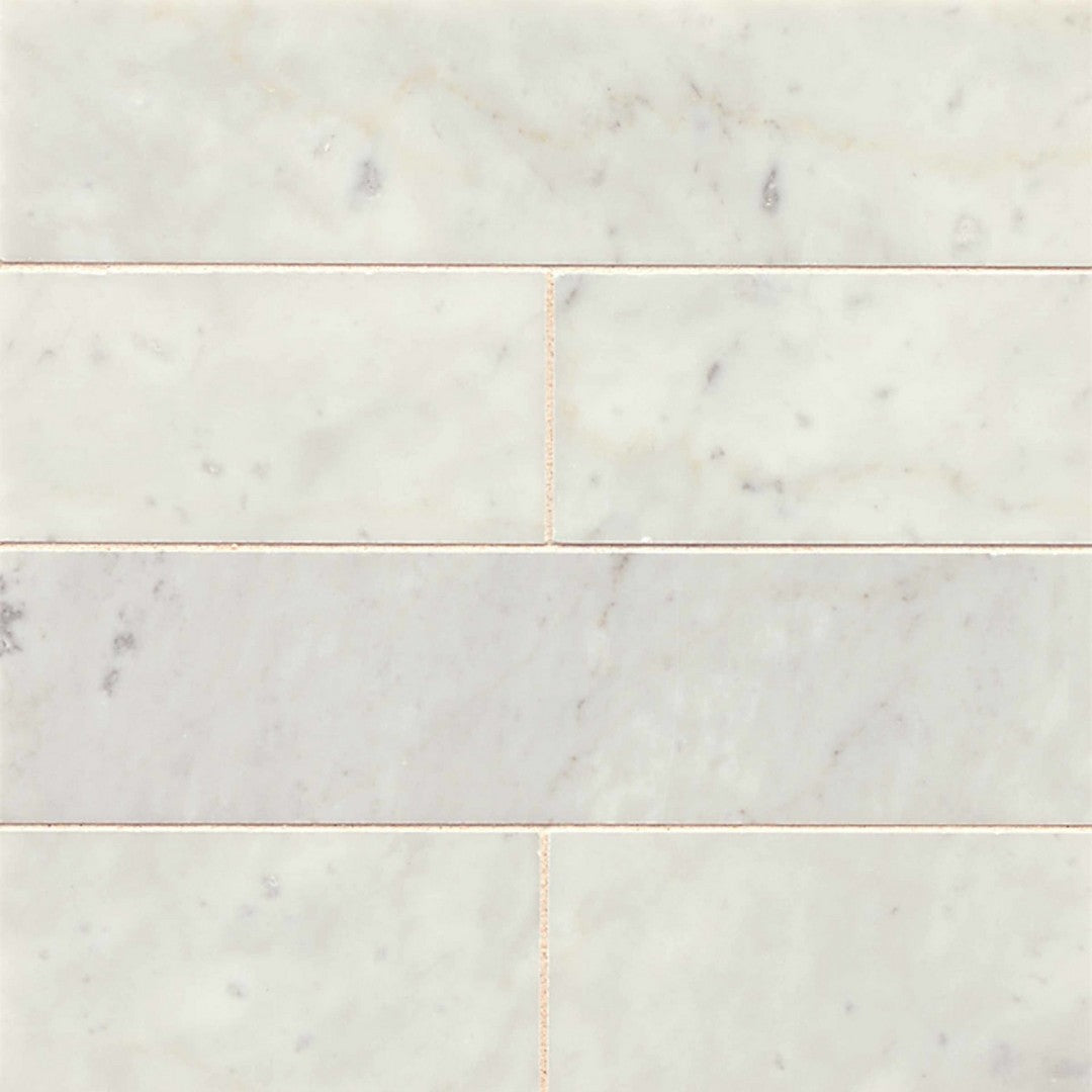 Bedrosians Marble White Carrara 3" x 12" Honed Tile