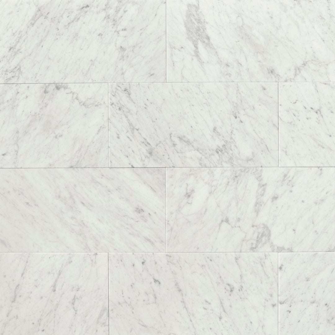 Bedrosians Marble White Carrara 12" x 24" Honed Tile