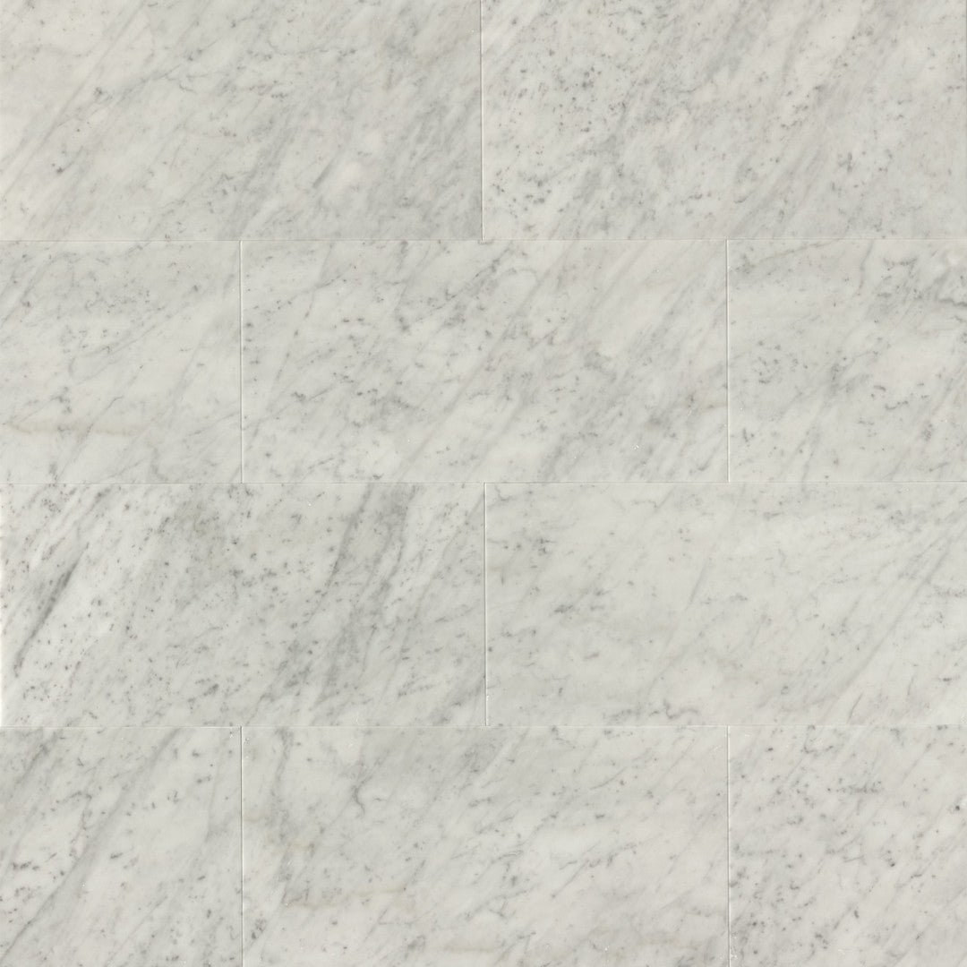 Bedrosians Marble White Carrara 12" x 24" Polished Tile