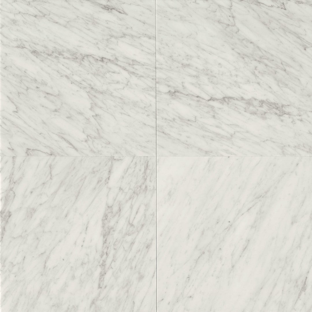 Bedrosians Marble White Carrara 24" x 24" Polished Tile