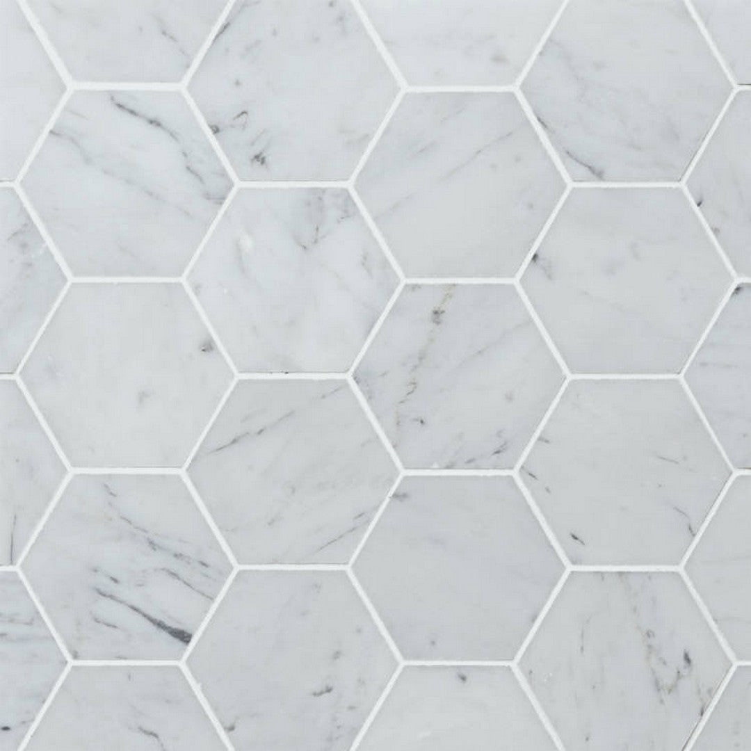 Bedrosians Marble 10.5" x 12" Honed Hex 3" Mosaic