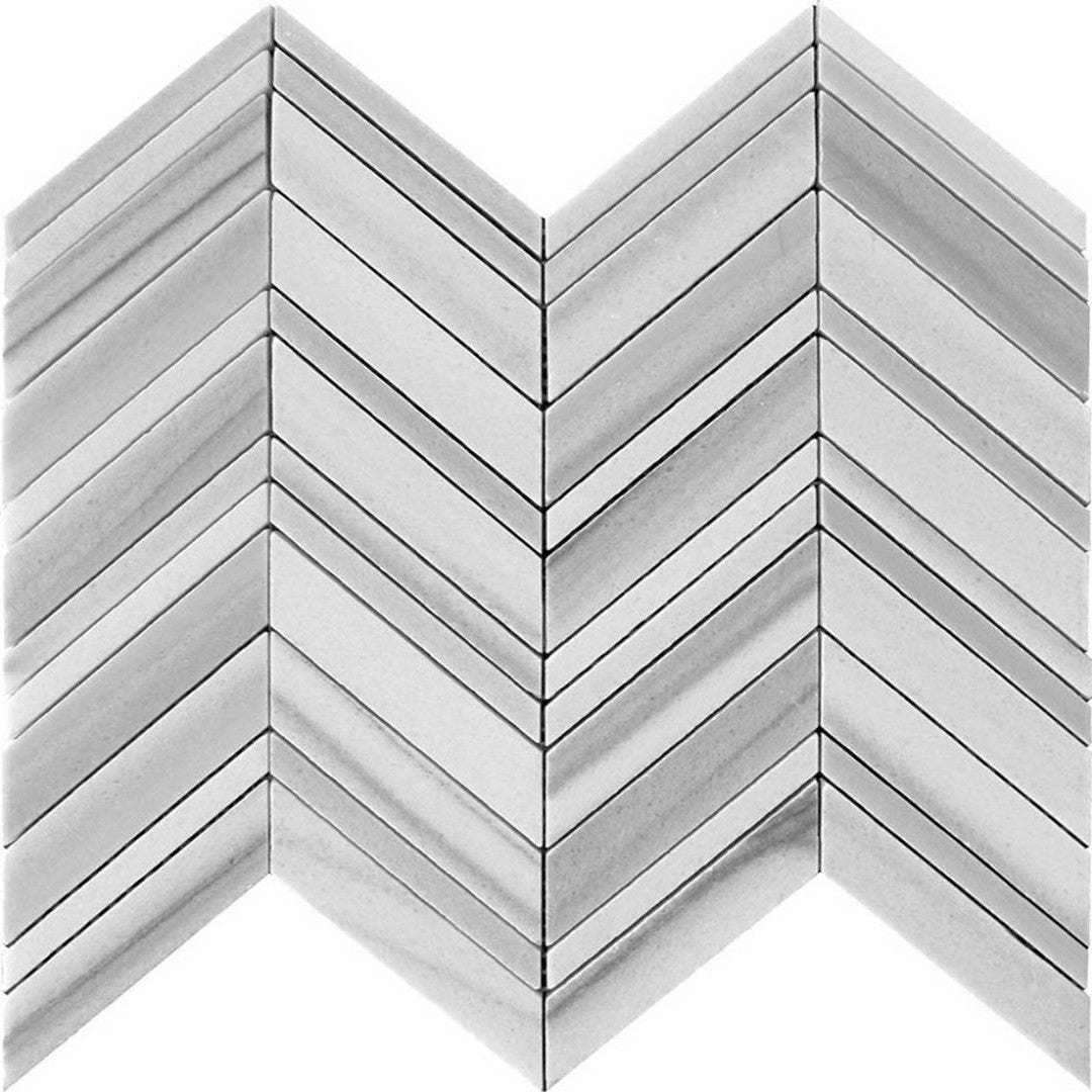 MiR Marmara 12" x 12.2" Polished Marble Chevron Mosaic