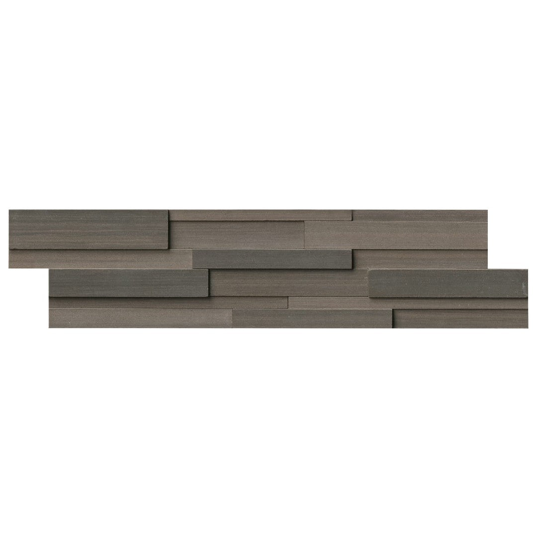 MS International RockMount Brown Wave 6" x 24" Honed Stacked Stone Panel 3D Marble Ledgestone