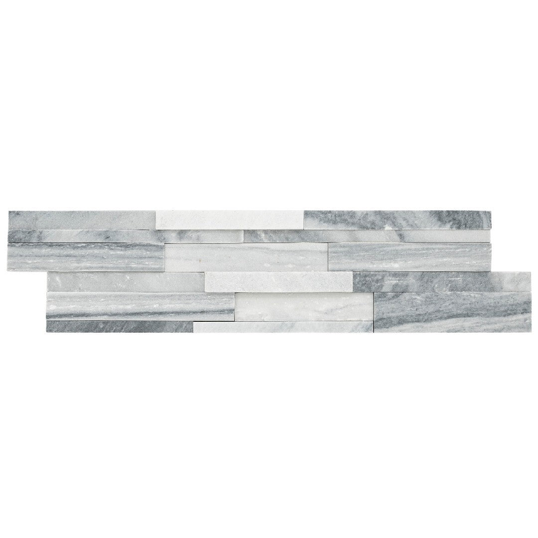 MS International RockMount Alaska Gray 3d 6" x 24" Honed Stacked Stone Panel 3D Marble Ledgestone