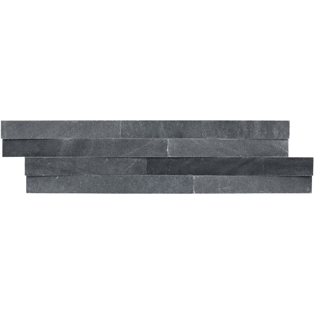 MS International RockMount Cosmic Black Wave 6" x 24" Honed Stacked Stone Panel 3D Marble Ledgestone