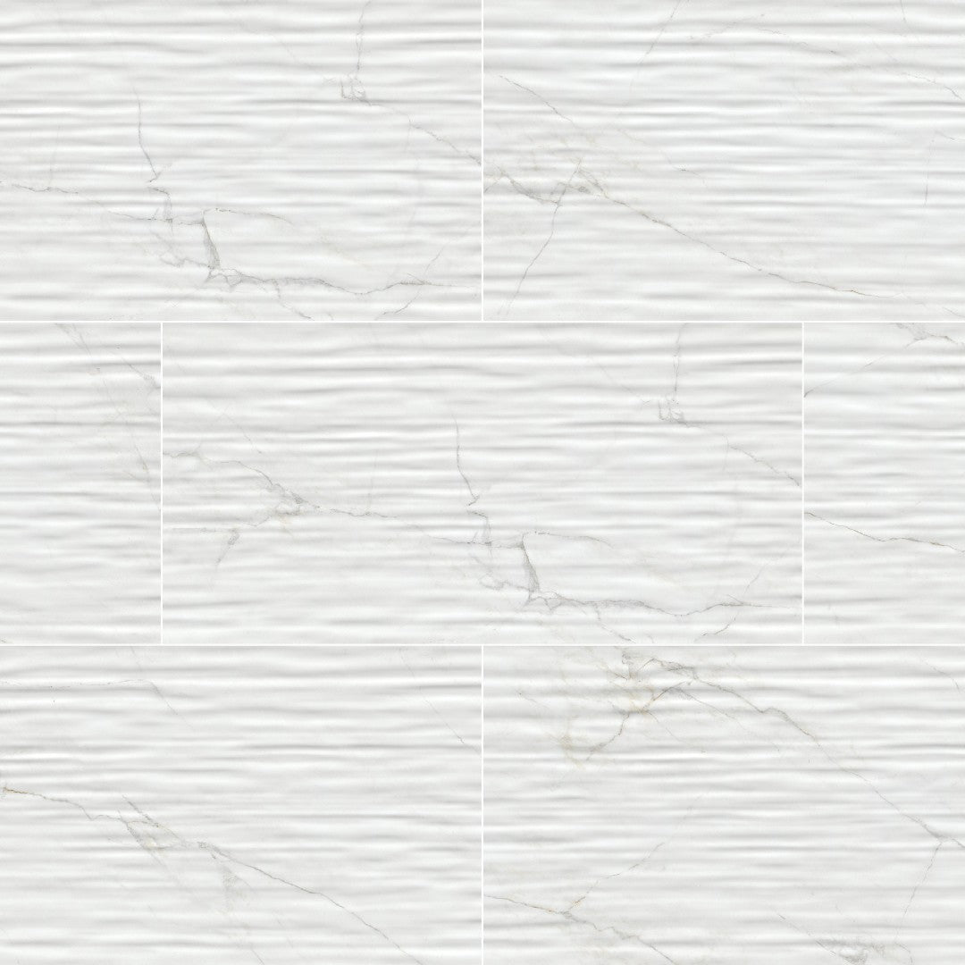 MS International Dymo Calacatta 12" x 24" Glossy Ceramic Wall Tile