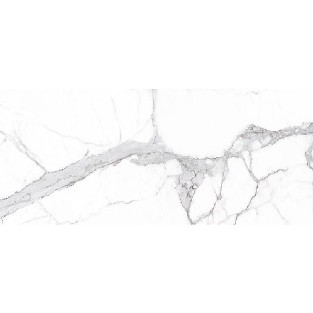 MS International Montblanc Statuario 32" x 96" Polished Porcelain Slab (4 Pcs)