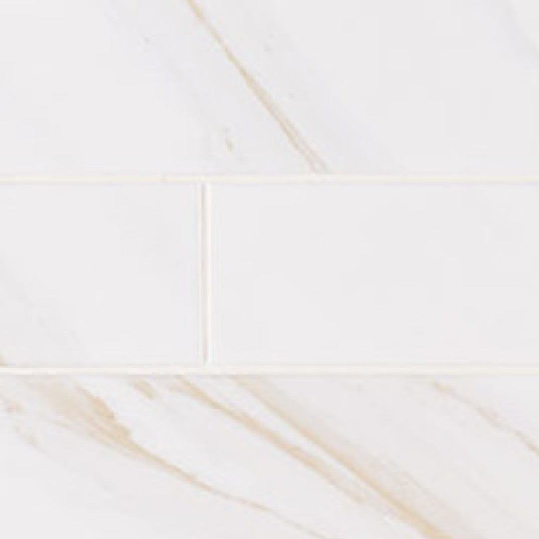 MS International Classique White Calacatta 4" x 16" Glossy Ceramic Subway Tile