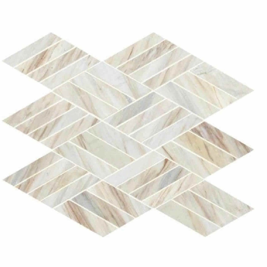 MS International Angora 12" x 12" Polished Rhombus Marble Mosaic