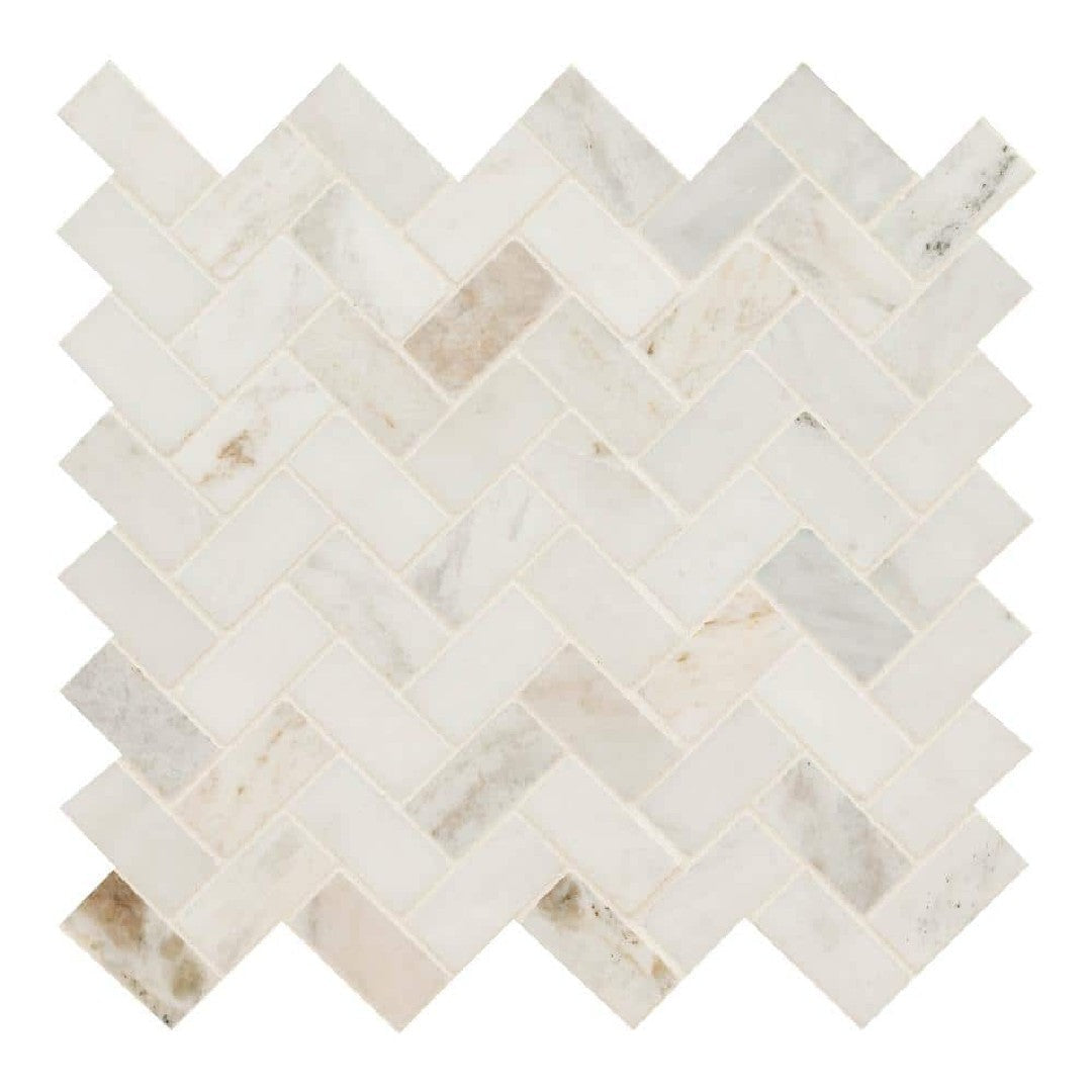 MS International Arabescato Venato 11.63" x 11.63" Honed Herringbone Marble Mosaic