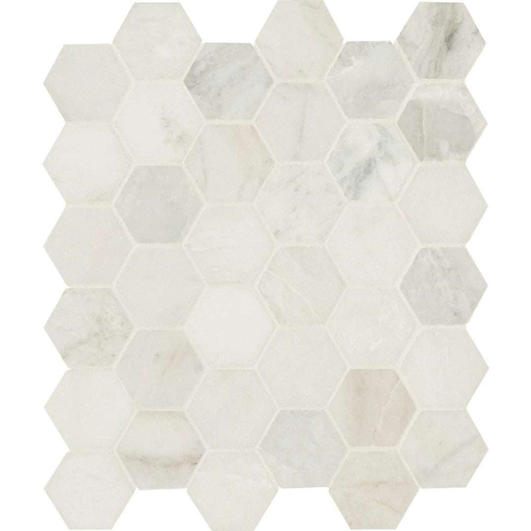MS International Arabescato Venato 12" x 12" Honed Marble Hexagon 2" Mosaic