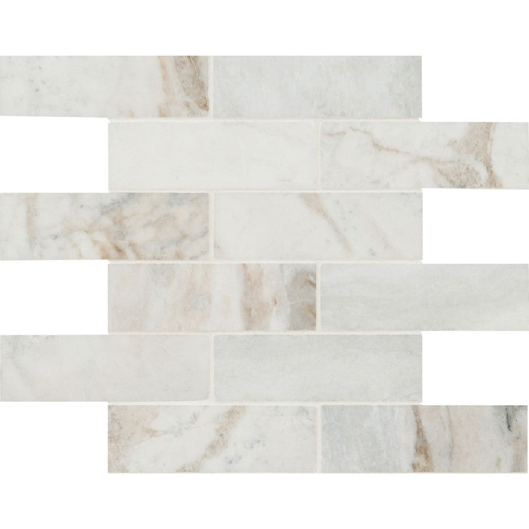 MS International Arabescato Venato 11.73" x 11.73" Honed Brick Marble Mosaic