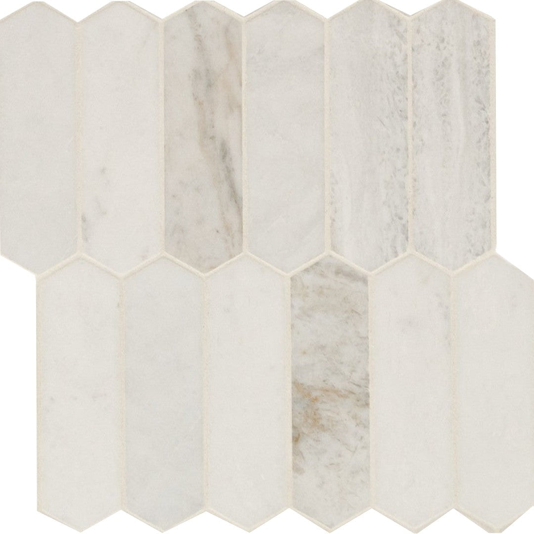 MS International Arabescato Venato 11" x 12" Honed Marble Picket Mosaic