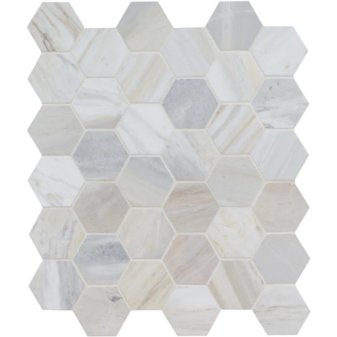 MS International Athena Gold 11.73" x 12" Honed Hexagon Marble Mosaic