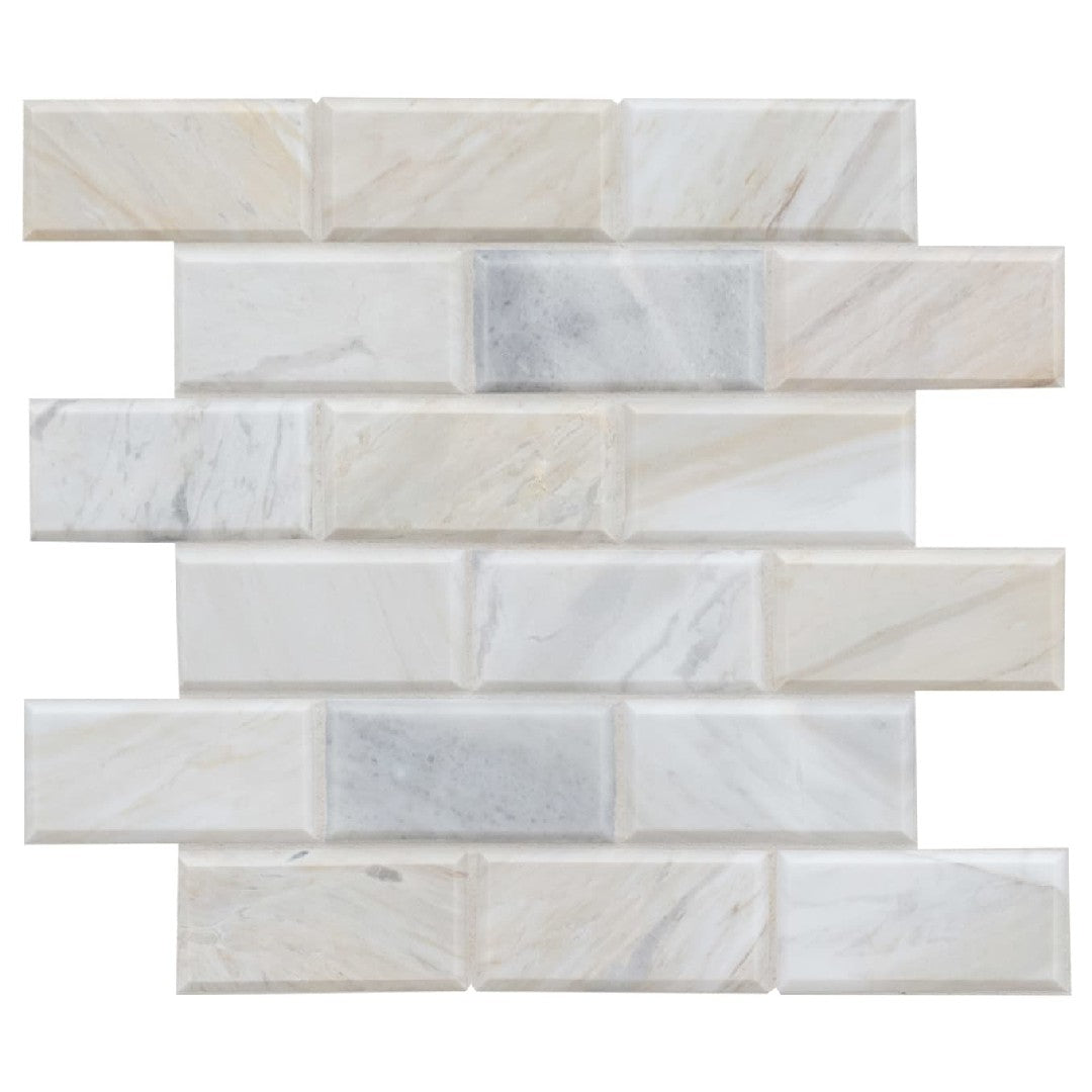 MS International Athena Gold 11.81" x 11.81" Honed Beveled Marble Mosaic