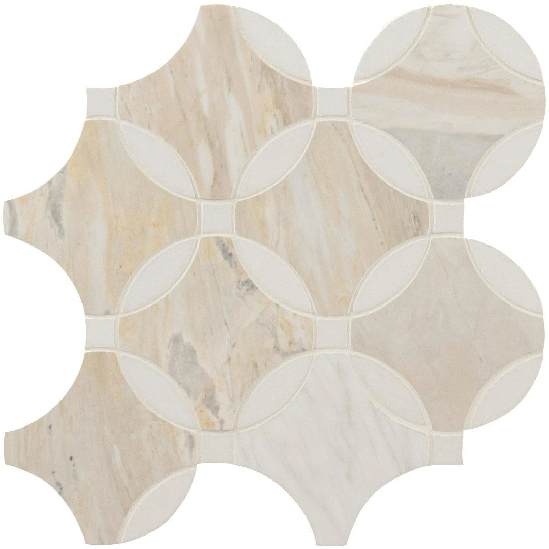 MS International Athena Gold 10.38" x 10.38" Polished Marble Mosaic