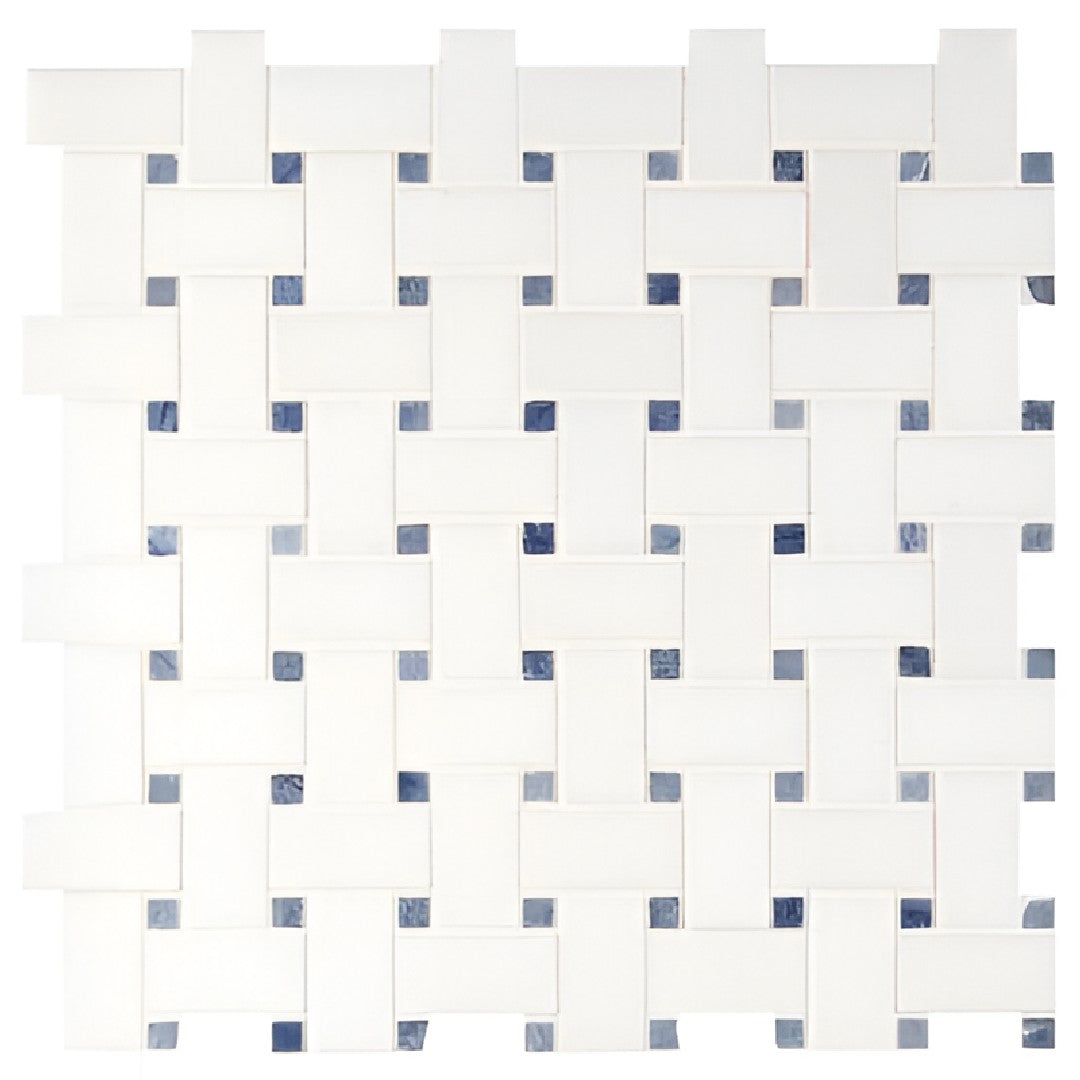 MS International Azula 12" x 12" Polished Basketweave Marble Mosaic