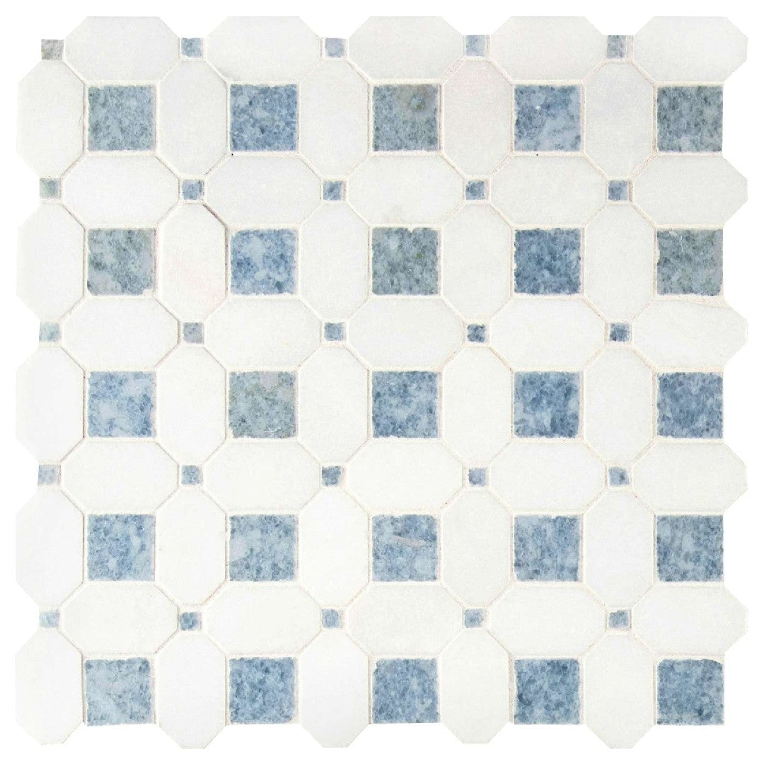 MS International Azula 12" x 12" Polished Hatchwork Marble Mosaic