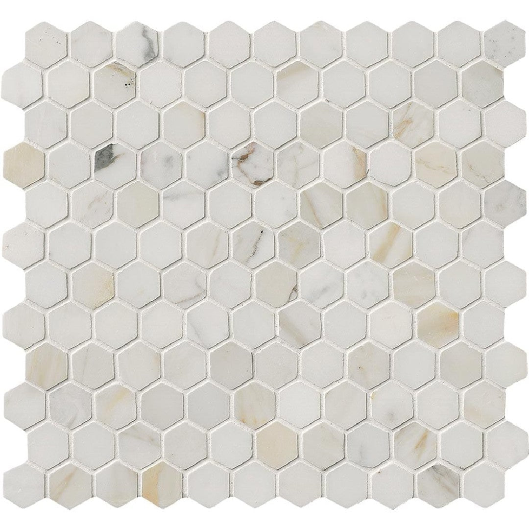 MS International Calacatta Gold 12" x 12" Polished Hexagon 1" Marble Mosaic