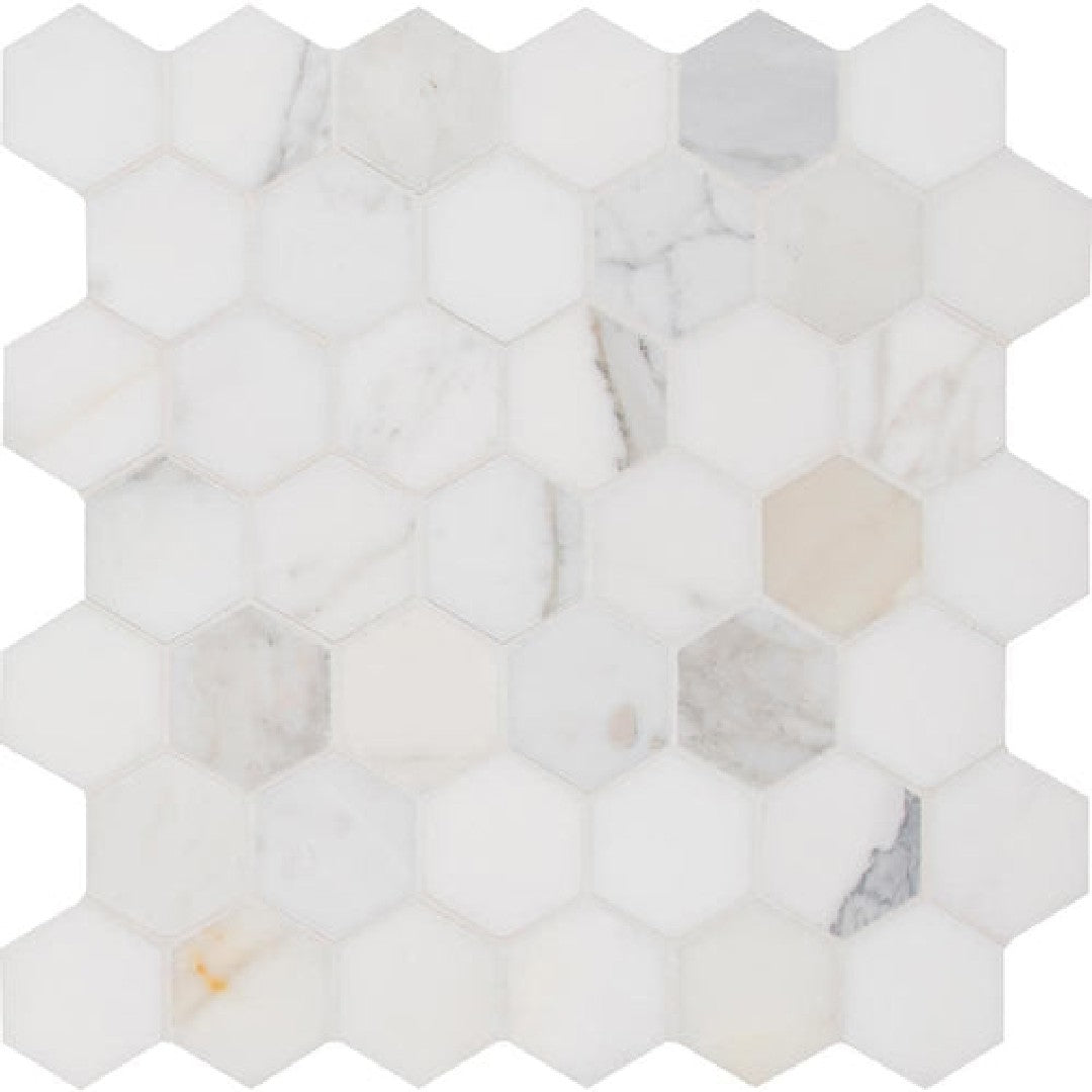 MS International Calacatta Gold 12" x 12" Polished Hexagon 2" Marble Mosaic