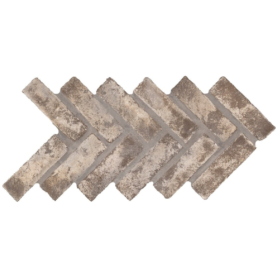 MS International Doverton 12.5" x 25.5" Natural Clay Brick Herringbone Mosaic