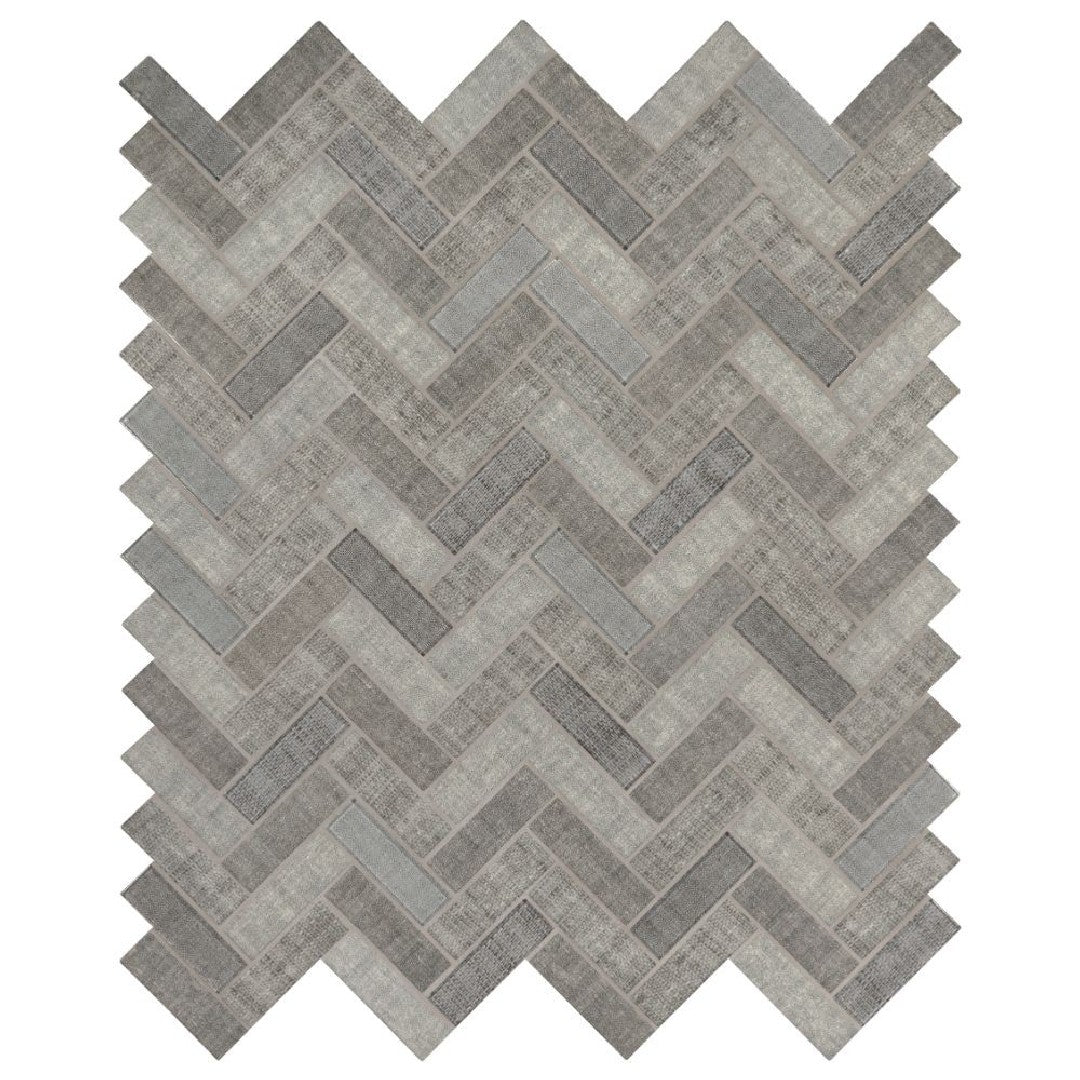 MS International Textalia 12" x 12" Herringbone Glass Mosaic