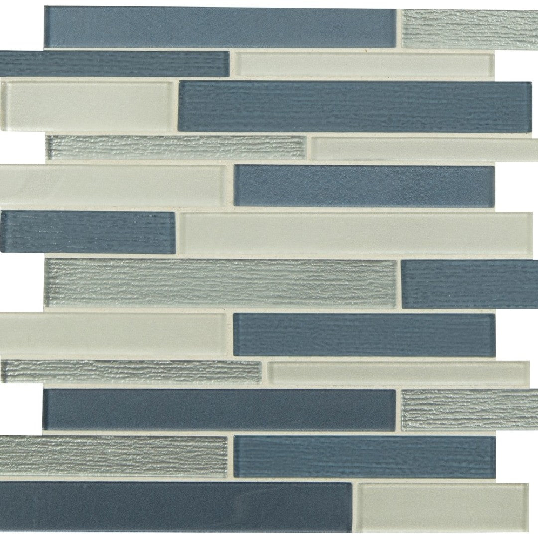 MS International Grotta Azzura 12" x 12" Linear Glass Mosaic