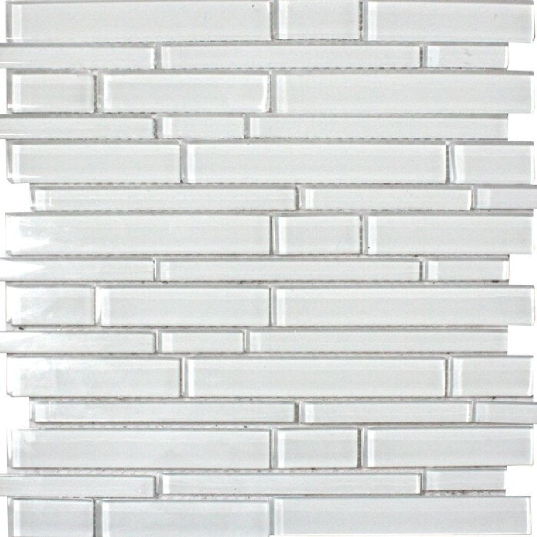 MS International Ice 12" x 12" Linear Glass Mosaic