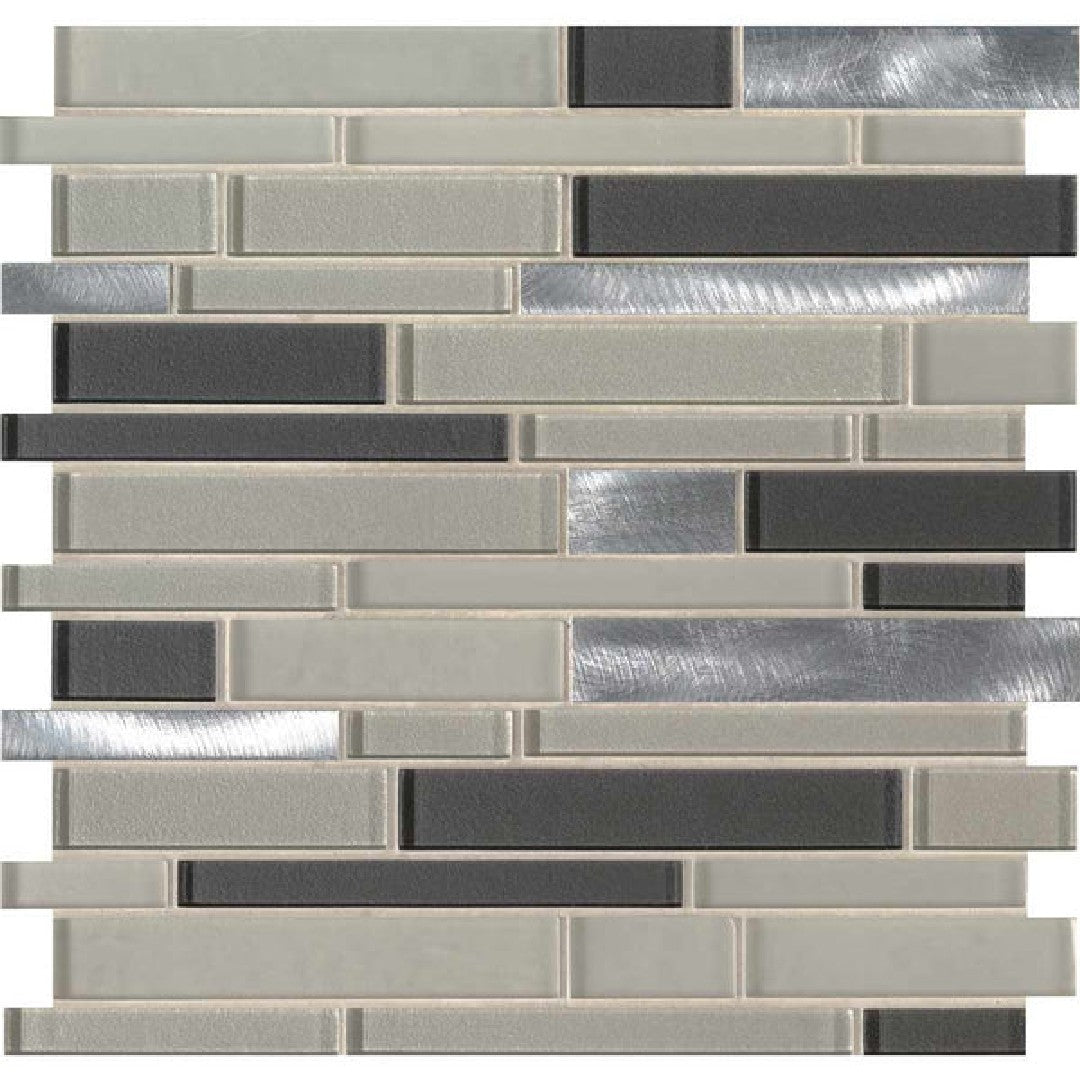 MS International Decorative Blend 12" x 12" Glass & Stone Mosaic