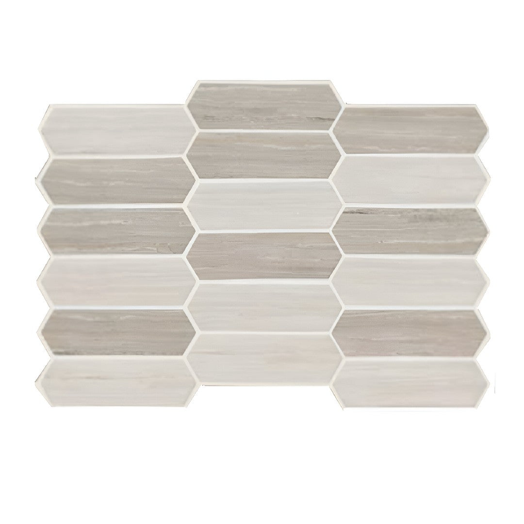 MS International Silva Oak 11.81" x 11.81" Picket Fence Glass Mosaic