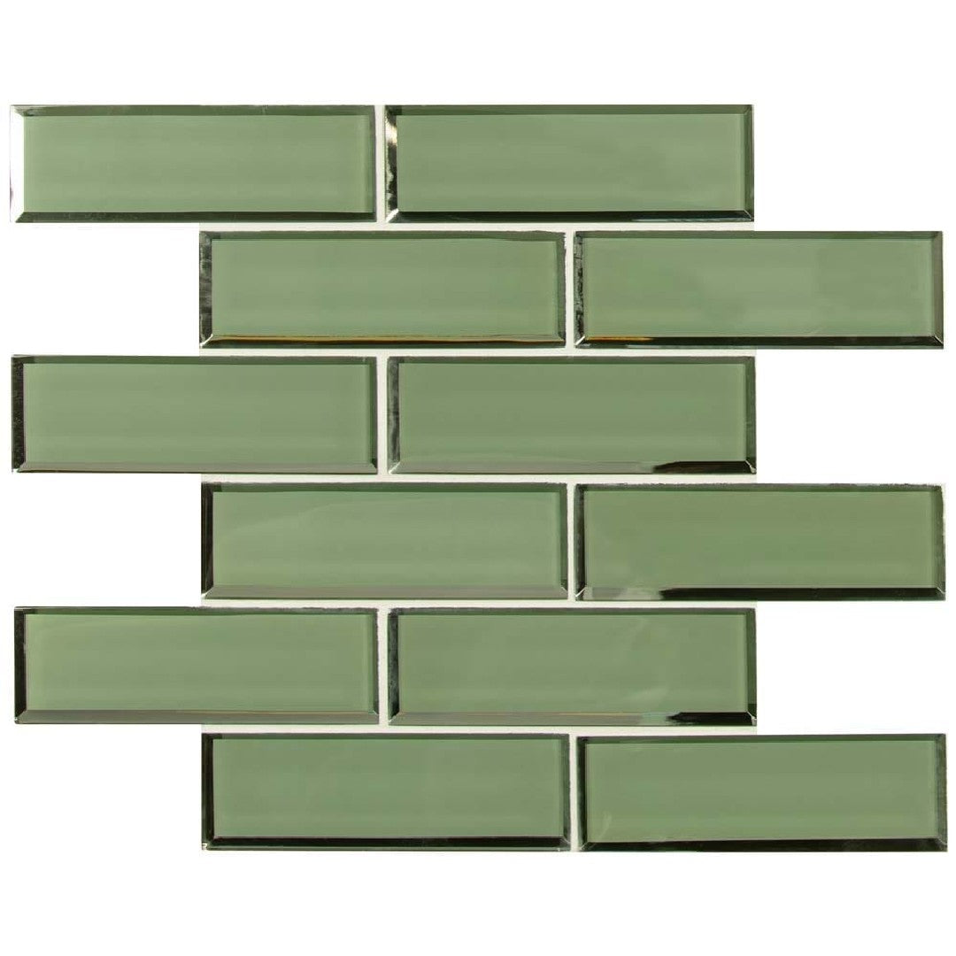 MS International Subway 11.73" x 11.73" Beveled Brick Glass Mosaic