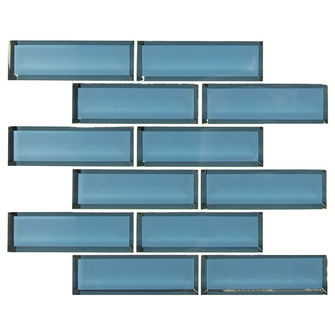 MS International Subway 11.73" x 11.73" Beveled Brick Glass Mosaic