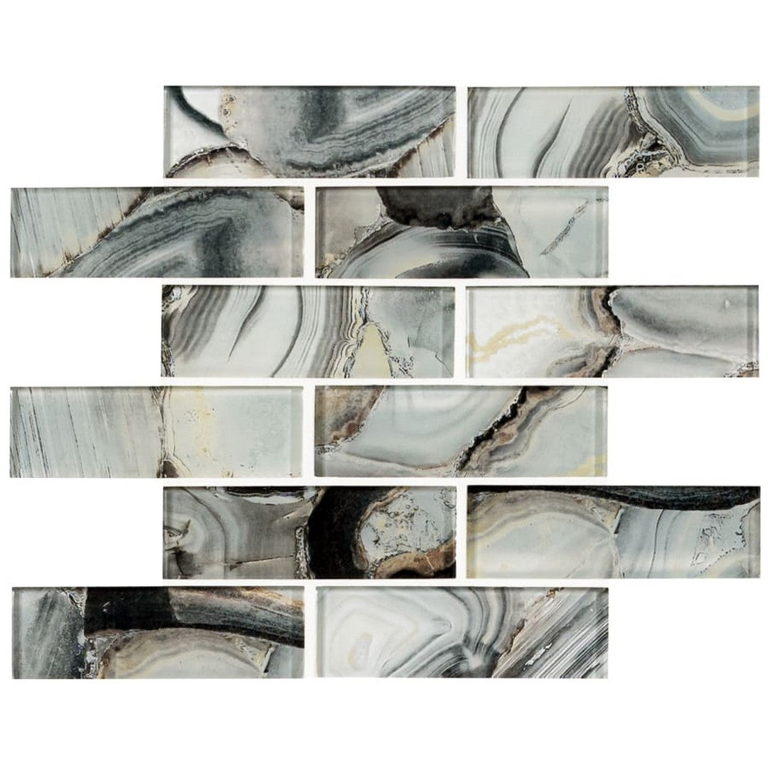 MS International Midnight Agate 12" x 12" Matte Glass Subway Tile
