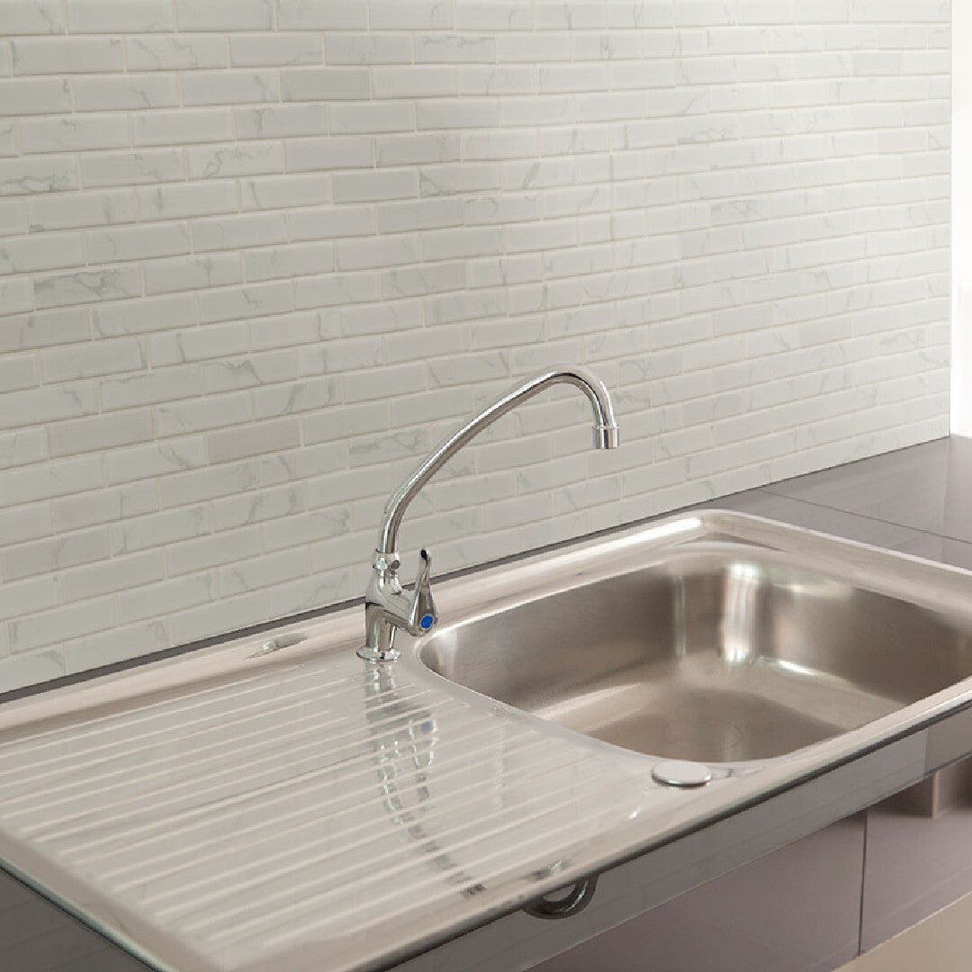 MS International Carrara White 11.81" x 12.01" Matte Porcelain Mosaic