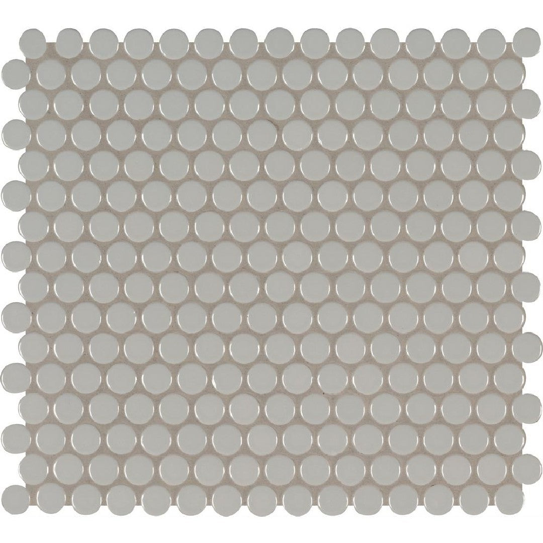 MS International Domino 12" x 13" Glossy Penny Round Porcelain Mosaic