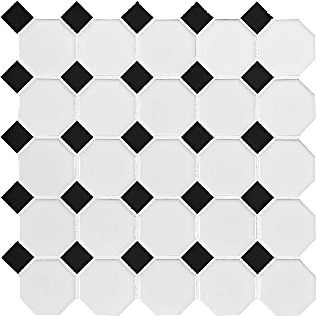 MS International Domino Retro 12" x 12" Glossy Octagon Porcelain Mosaic