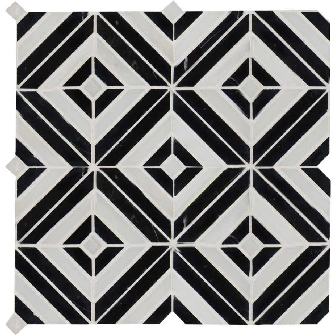 MS International Rhombix 12" x 12" Polished Deco Marble Mosaic