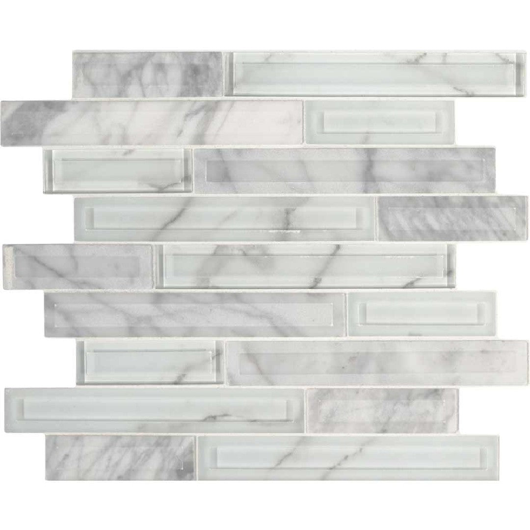 MS International Decorative Blend 11.61" x 12.20" Glass Metal Linear Mosaic