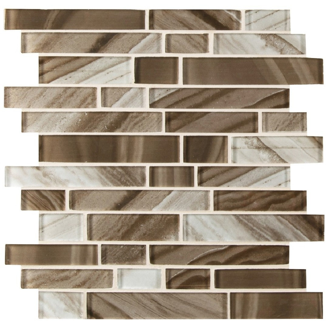 MS International Coco Swirl 12" x 12" Glass Mosaic
