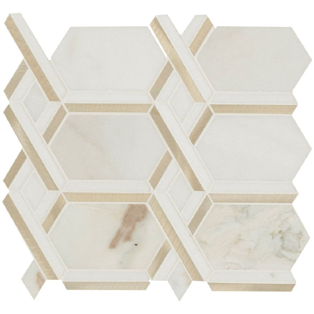 MS International Luxor 11.85" x 11.85" Stone and Metal Mosaic