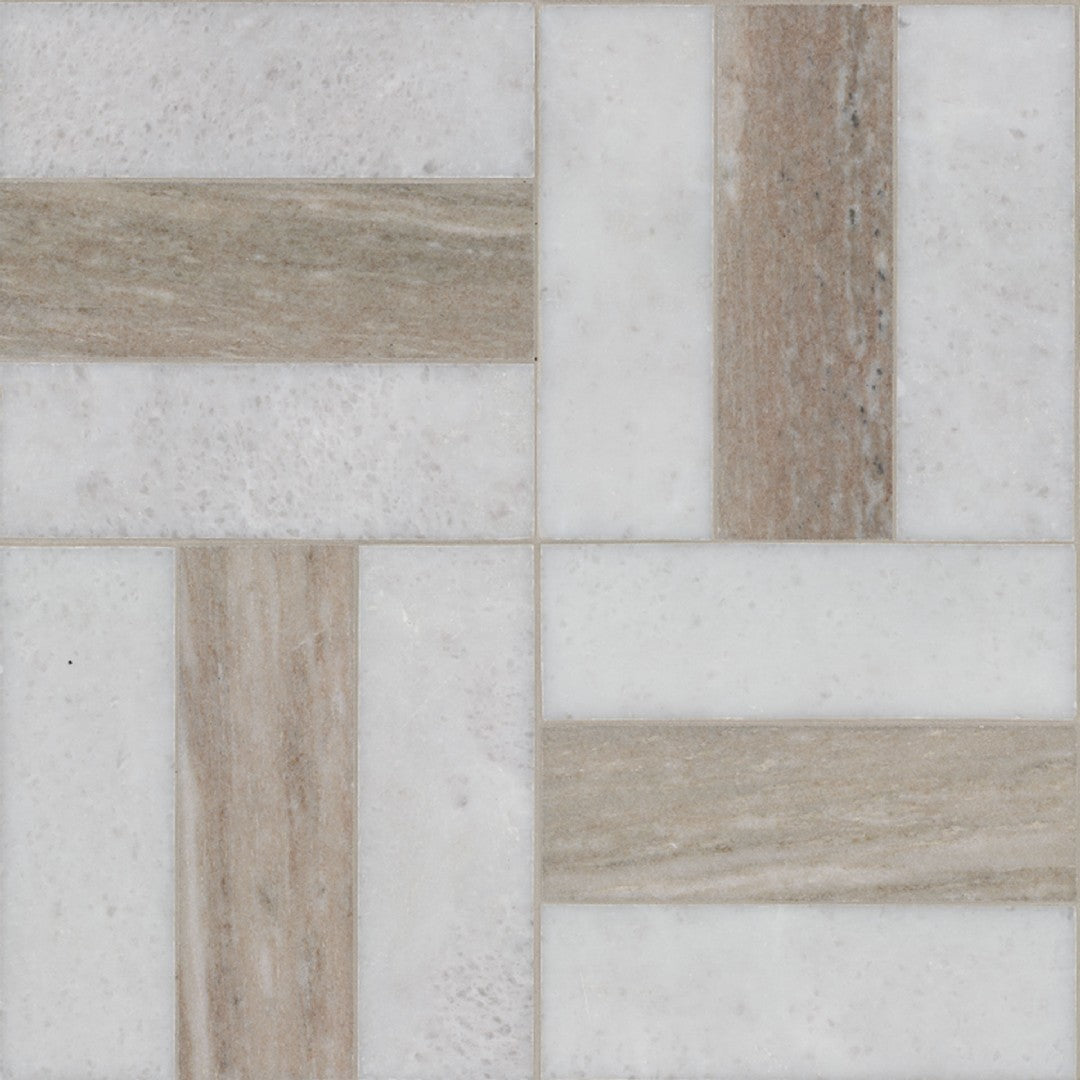 MS International Winslow Weave 12" x 12" Polished Marble Mosaic