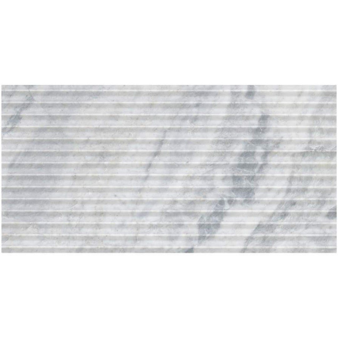 MS International Carrara White 12" x 24" Honed Fluted Marble Tile