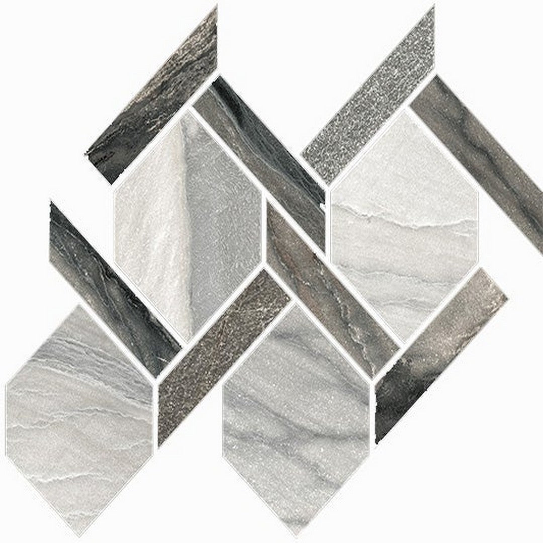 Happy Floors Macaubas 13" x 14.5" Interlocking Mixed Porcelain Rope Mosaic