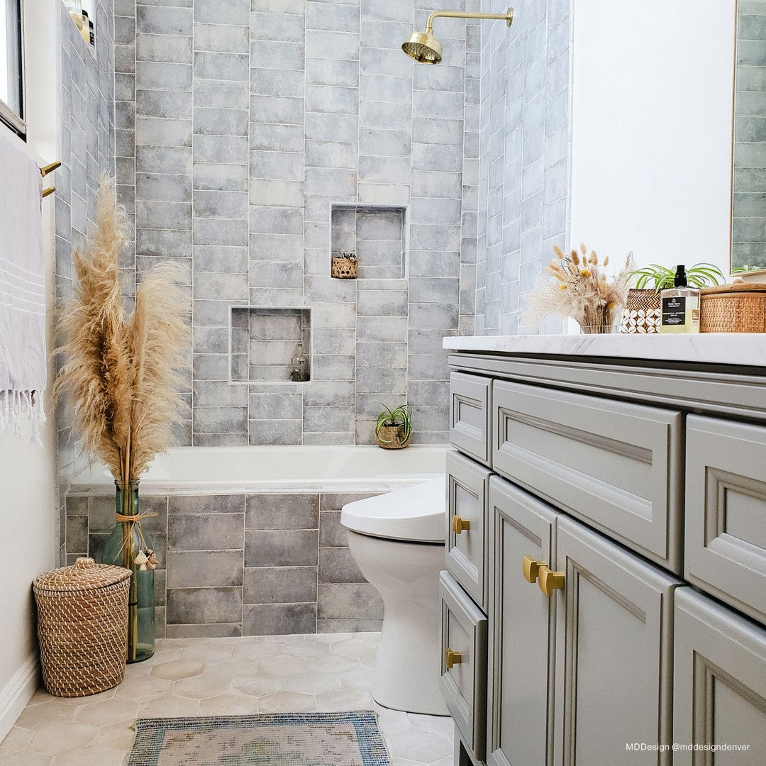 Bedrosians Vivace Porcelain Gloss Tile 4" x 9" Atlantic