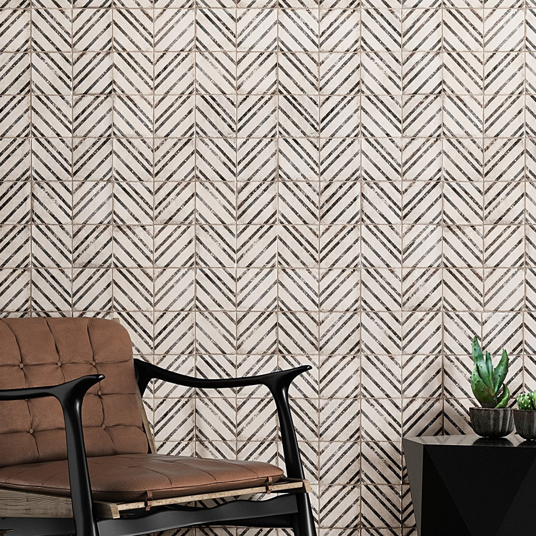 Bedrosians Vivace 4" x 4" Pressed Matte Porcelain Deco Tile