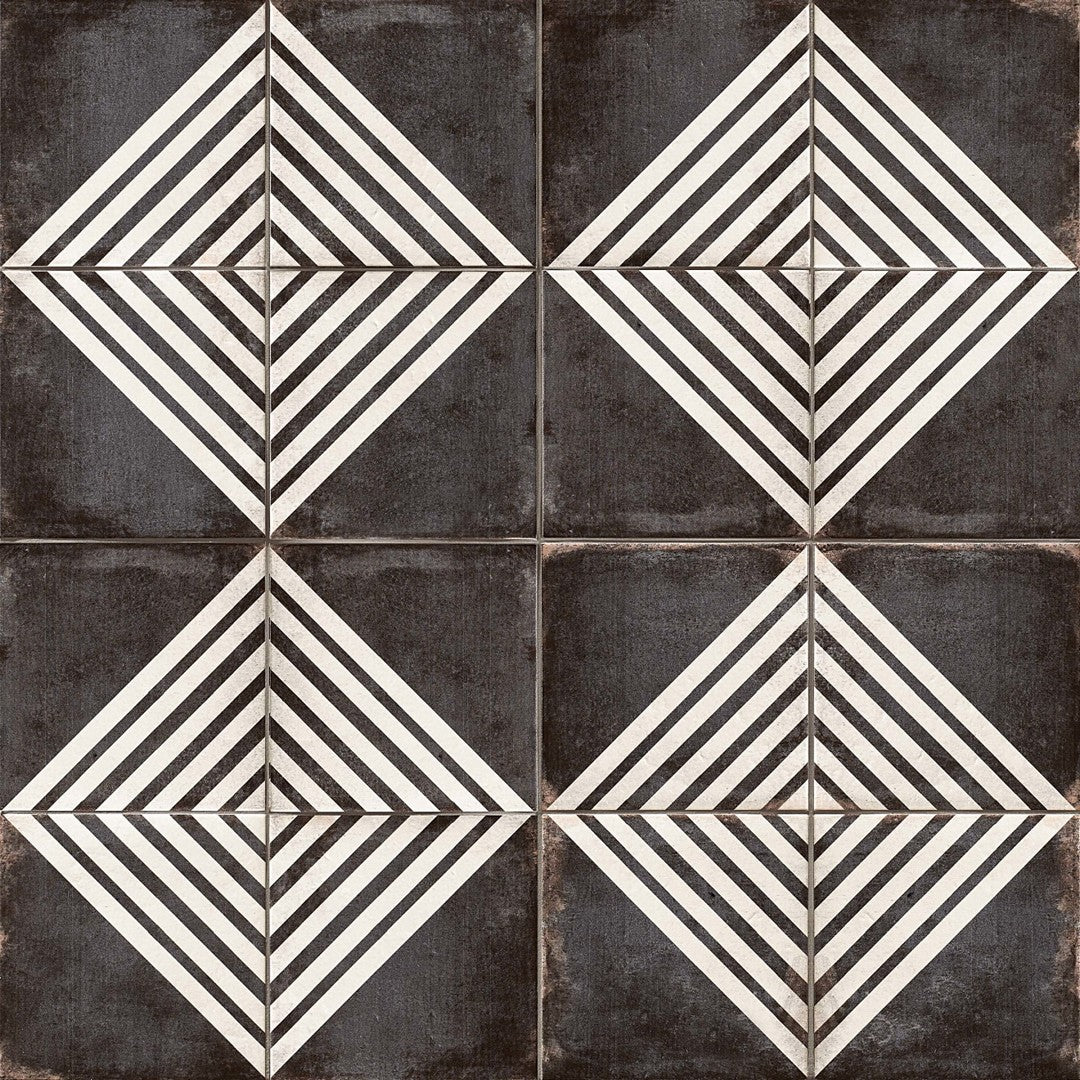 Bedrosians Vivace 9" x 9" Pressed Matte Porcelain Deco Tile