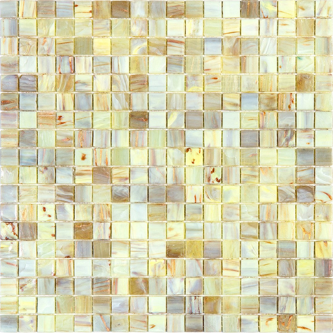 Mir Alma Solid Color Nibble Beige 11.6" x 11.6" Glass 0.6" Mosaic